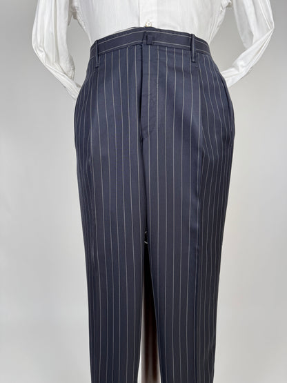 Completo sartoriale flanella pettinata blu gessato - tg. 56 drop 0-2