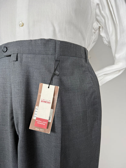 Pantaloni fresco lana grigio antracite anni '90 (NOS) - tg. 56