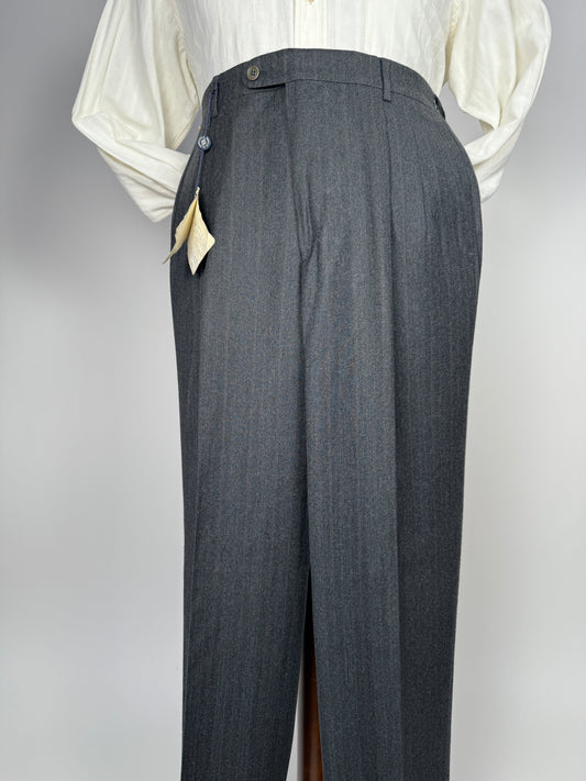 Pantaloni flanella antracite riga ruggine (NOS) - tg. 50