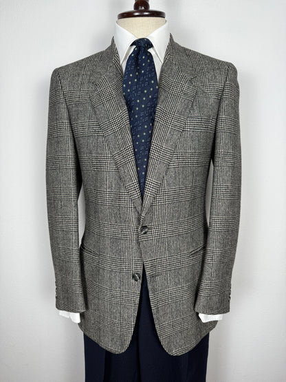 Giacca anni ‘70/‘80 in flanella principe di Galles scozzese - tg. 46