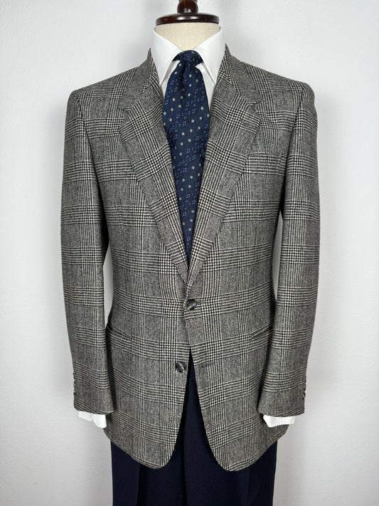 Giacca anni ‘70/‘80 in flanella principe di Galles scozzese - tg. 46