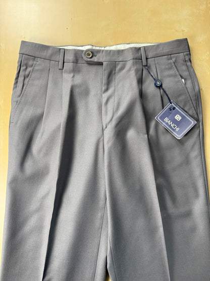 Pantaloni fresco lana grigio-verde petrolio anni ‘80 (NOS) - tg. 50