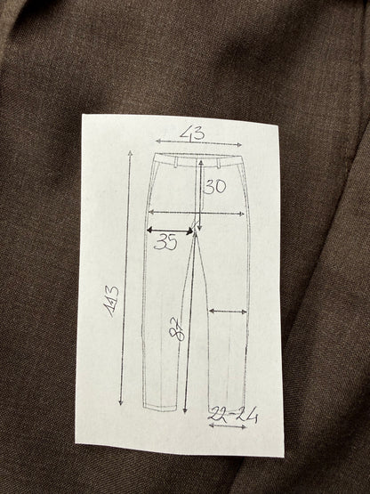 Pantaloni fresco lana marrone anni ‘90 (NOS) - tg. 48