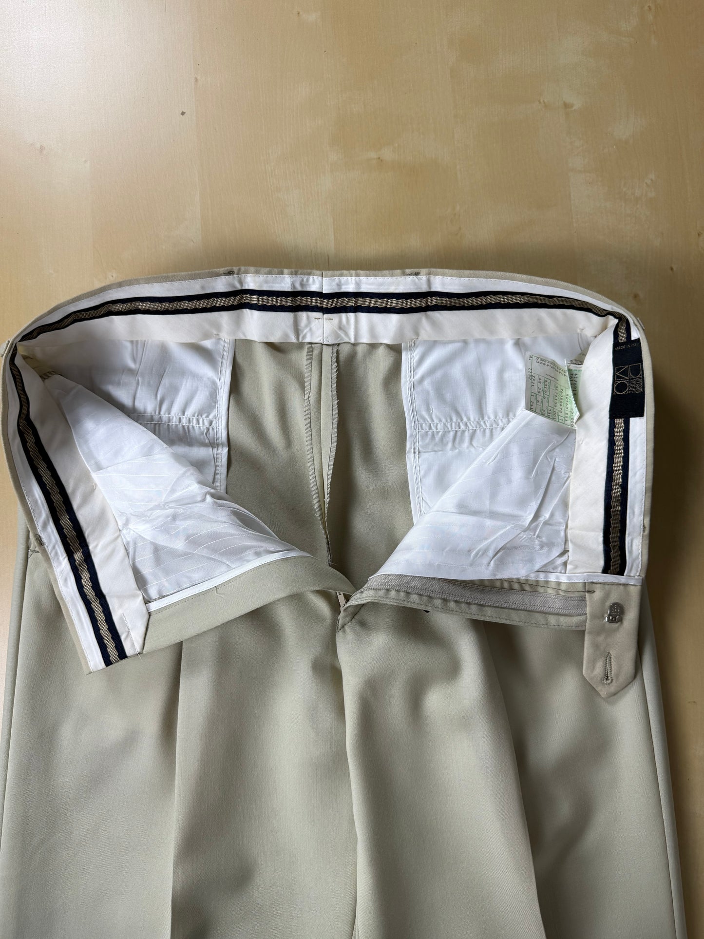 Pantaloni fresco lana bianco avorio anni '80 (NOS) - tg. 50