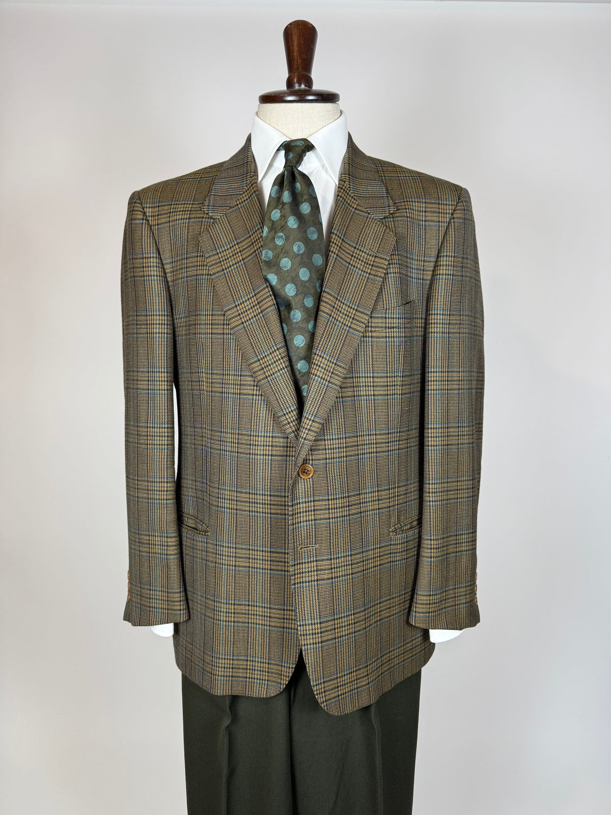 Giacca Valentino anni '80 principe di Galles verde - tg. 52