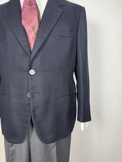 Giacca sartoriale anni '80 in puro cashmere pettinato Loro Piana - tg. 52/54 corta