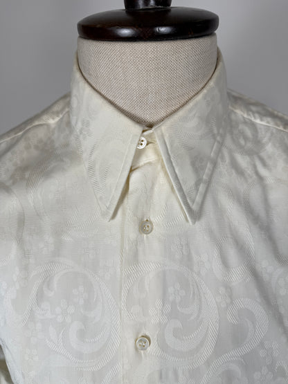 Camicia anni ‘70 jacquard damascata - M collo 40