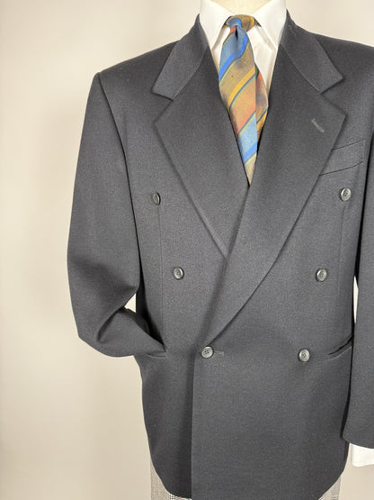 Giacca Pal Zileri doppiopetto anni ‘80 flanella blu - tg. 48