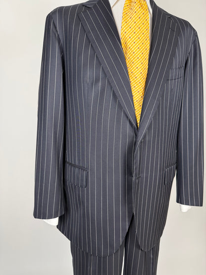 Completo sartoriale flanella pettinata blu gessato - tg. 56 drop 0-2
