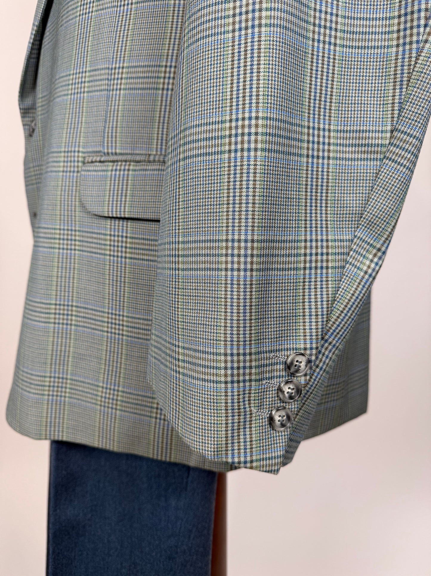 Giacca anni ‘80 fresco lana Galles verde salvia - tg. 58