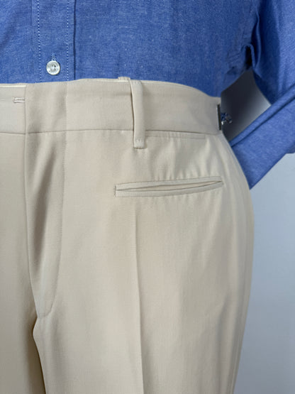 Completo sartoriale anni '70 a zampa in twill color panna - tg. 44/46