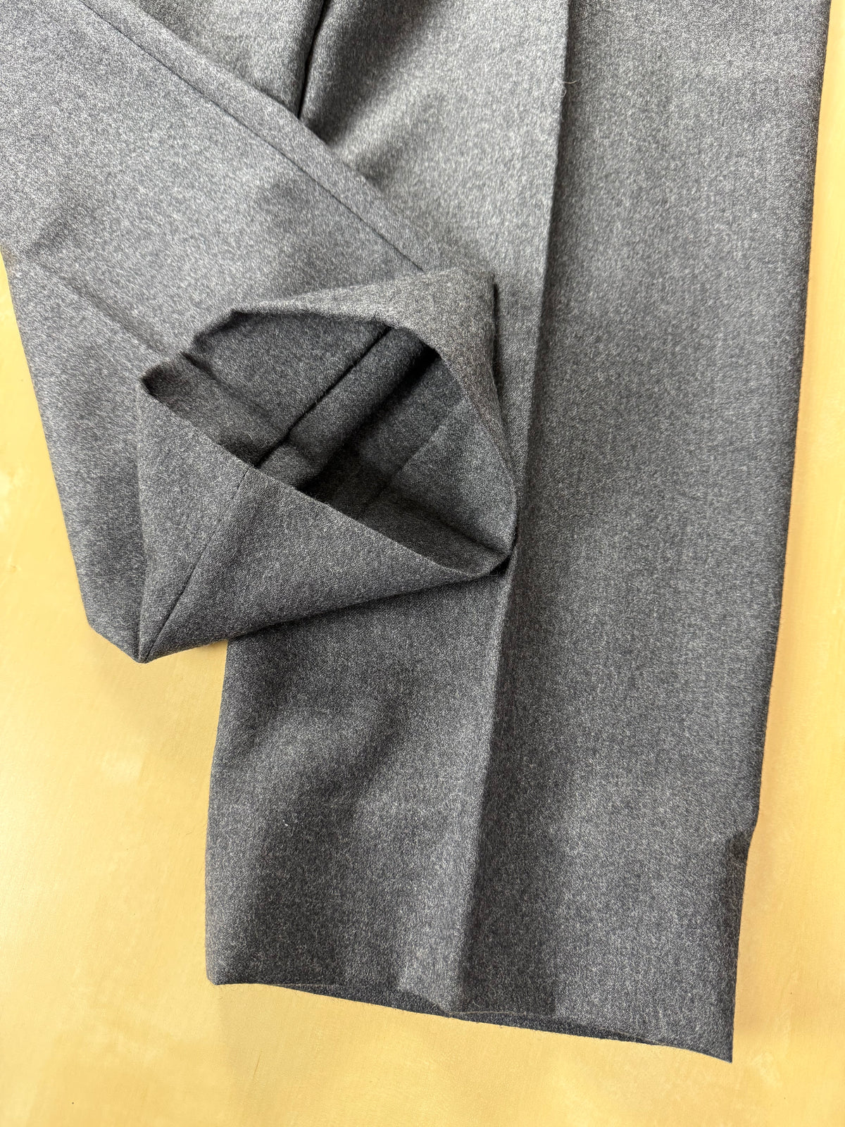 Pantaloni anni '80 flanella antracite 3 pinces - tg. 50/52 corta