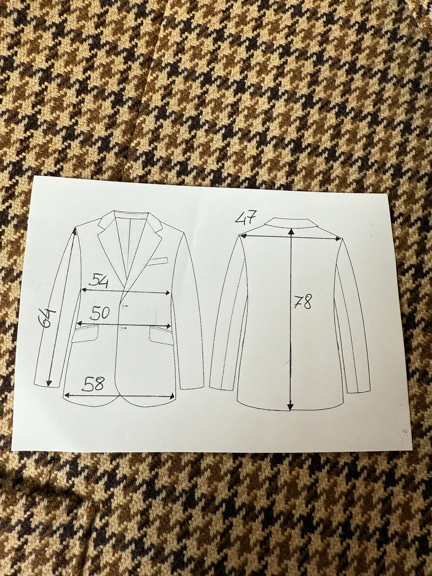 Giacca anni ‘80 in tessuto scozzese lana e cashmere pied-de-poule - tg. 48/50