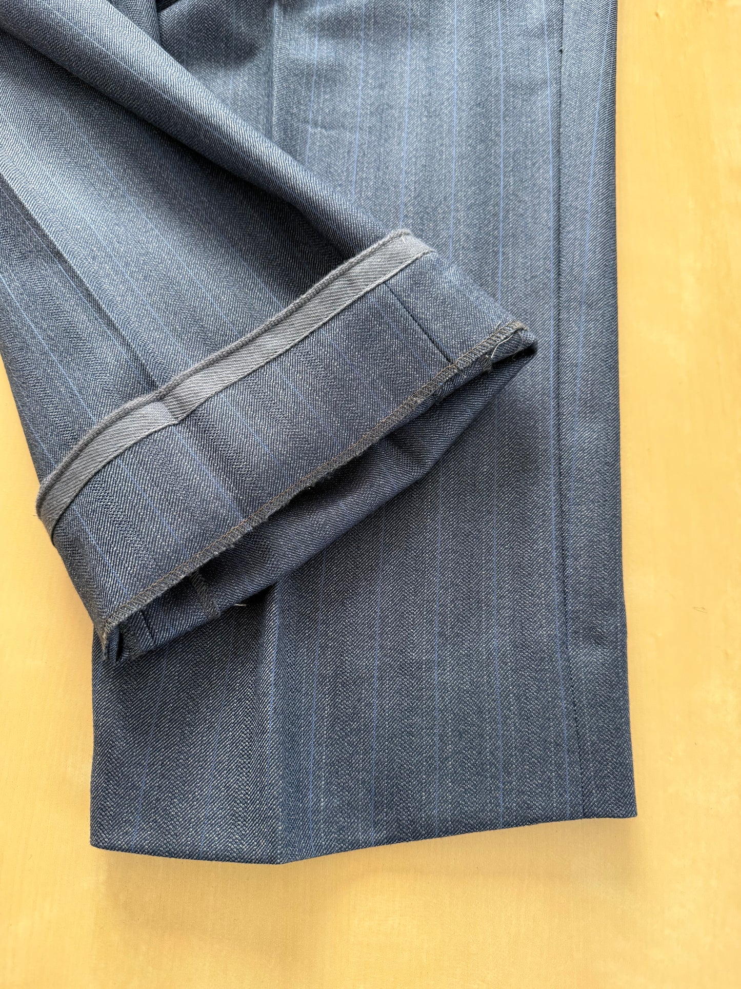 Completo sartoriale tessuto E. Zegna lana pettinata blu - tg. 54/56 drop basso