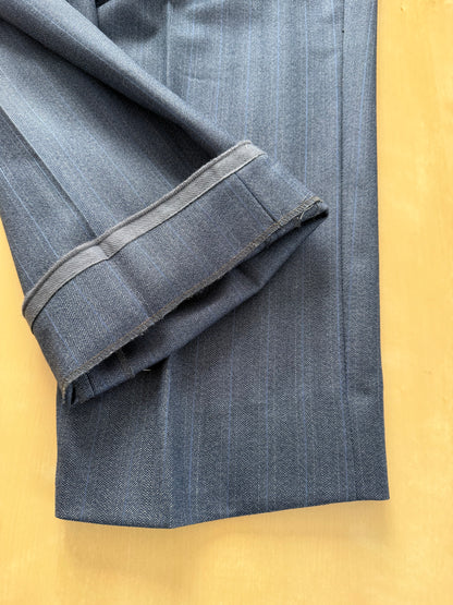 Completo sartoriale tessuto E. Zegna lana pettinata blu - tg. 54/56 drop basso