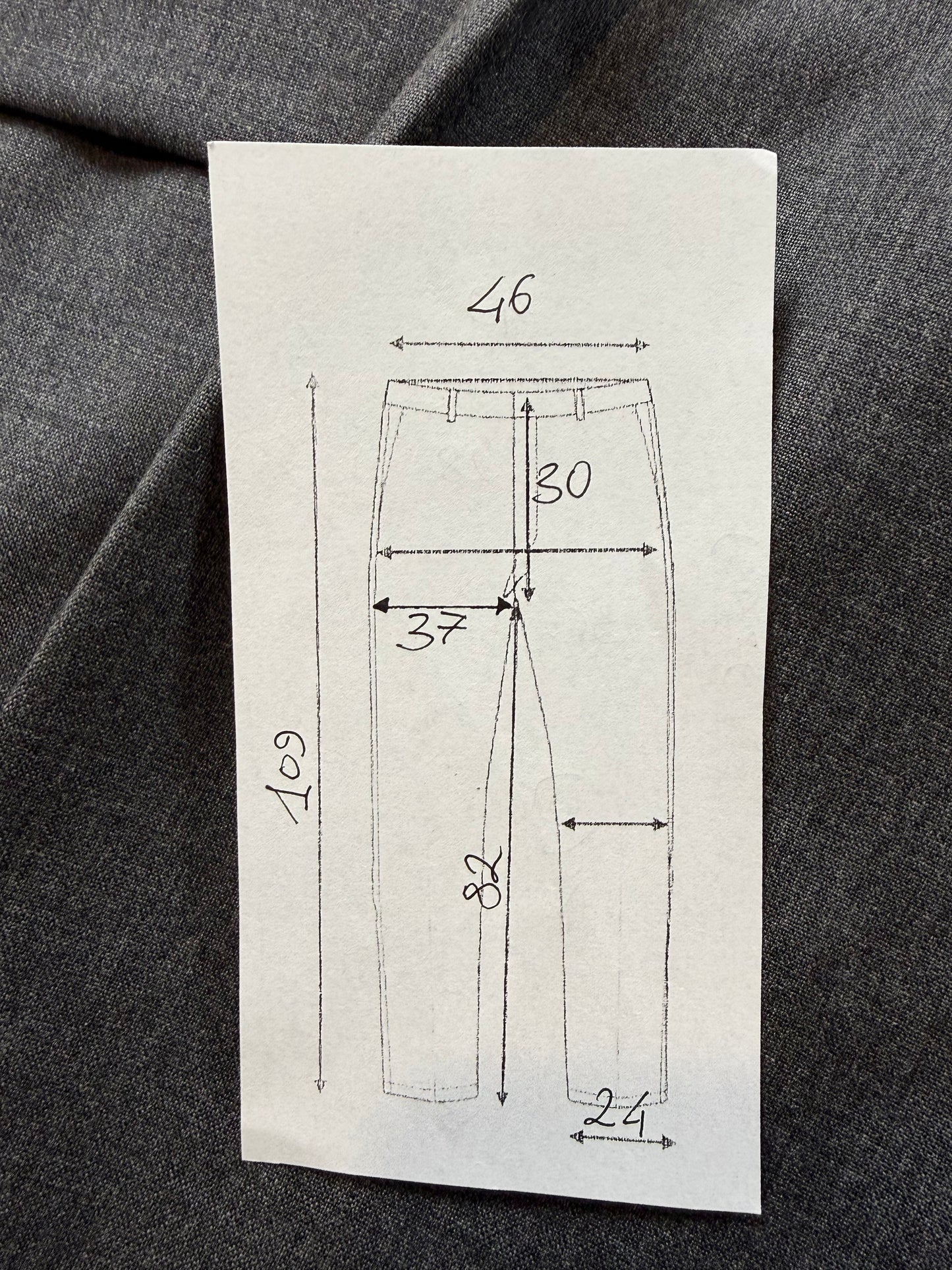 Pantaloni fresco lana grigio antracite anni '80 - tg. 52