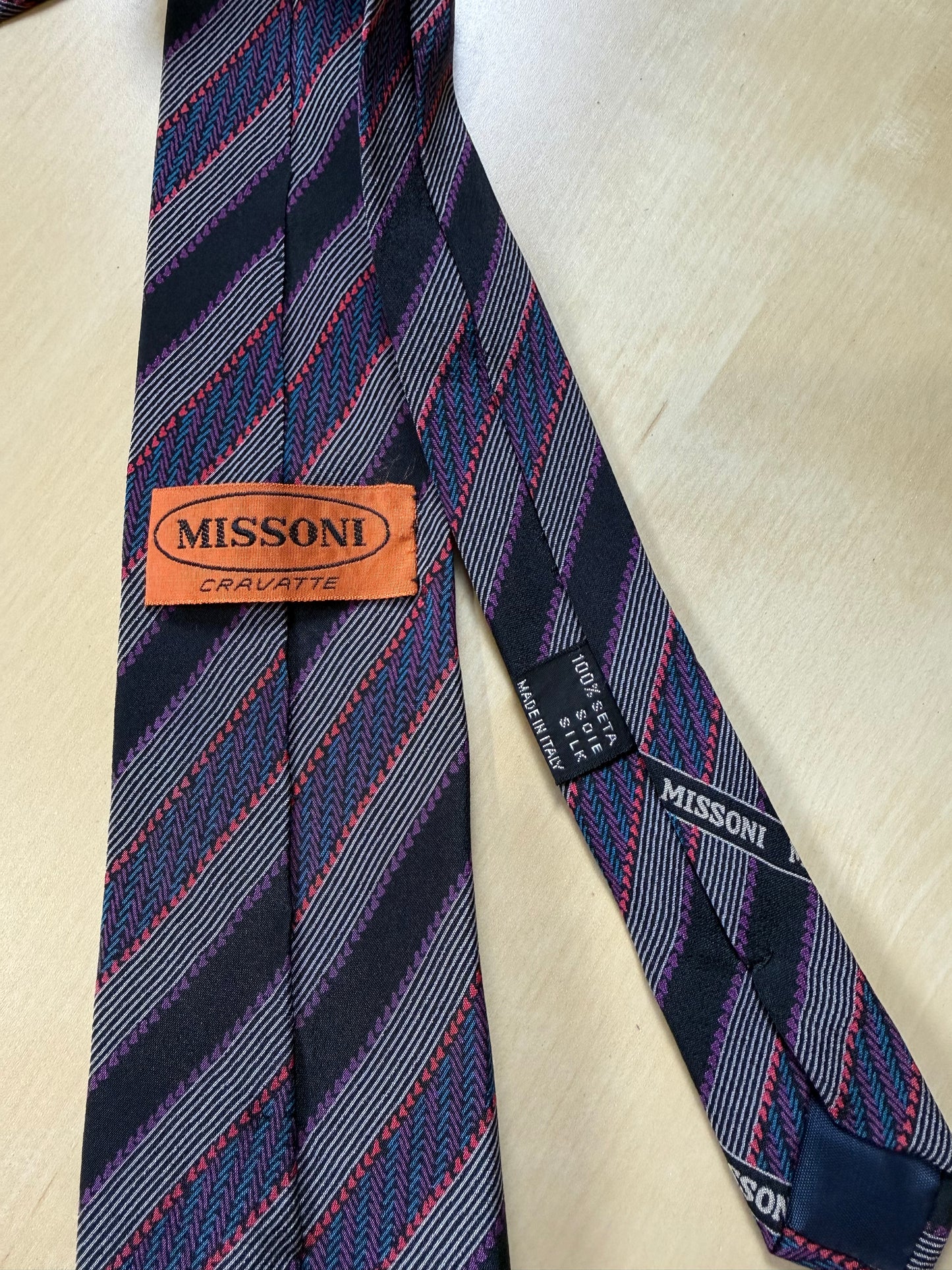 Cravatta Missoni regimental vintage