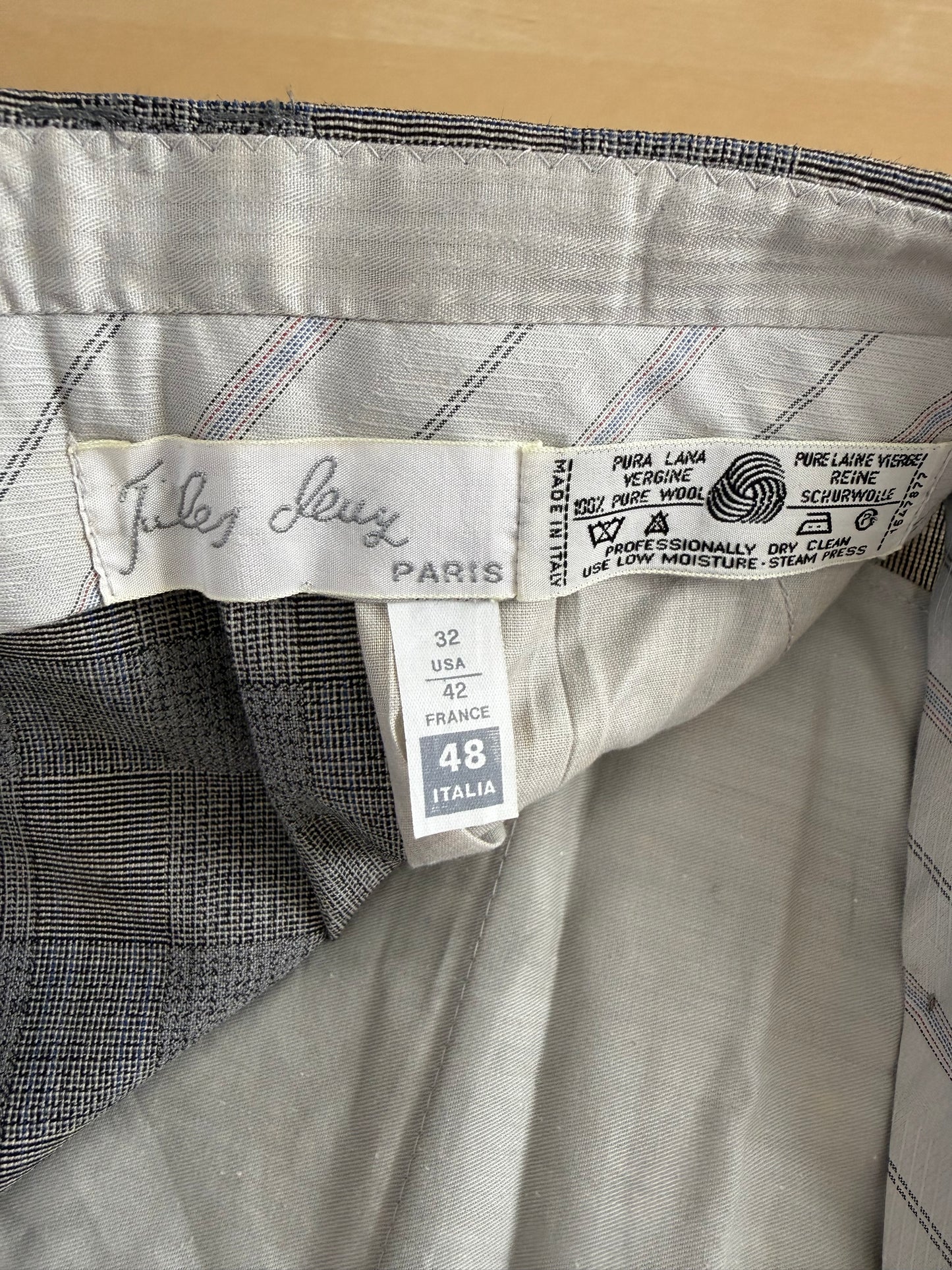 Pantaloni fresco lana principe di Galles anni '80 (NOS) - tg. 48