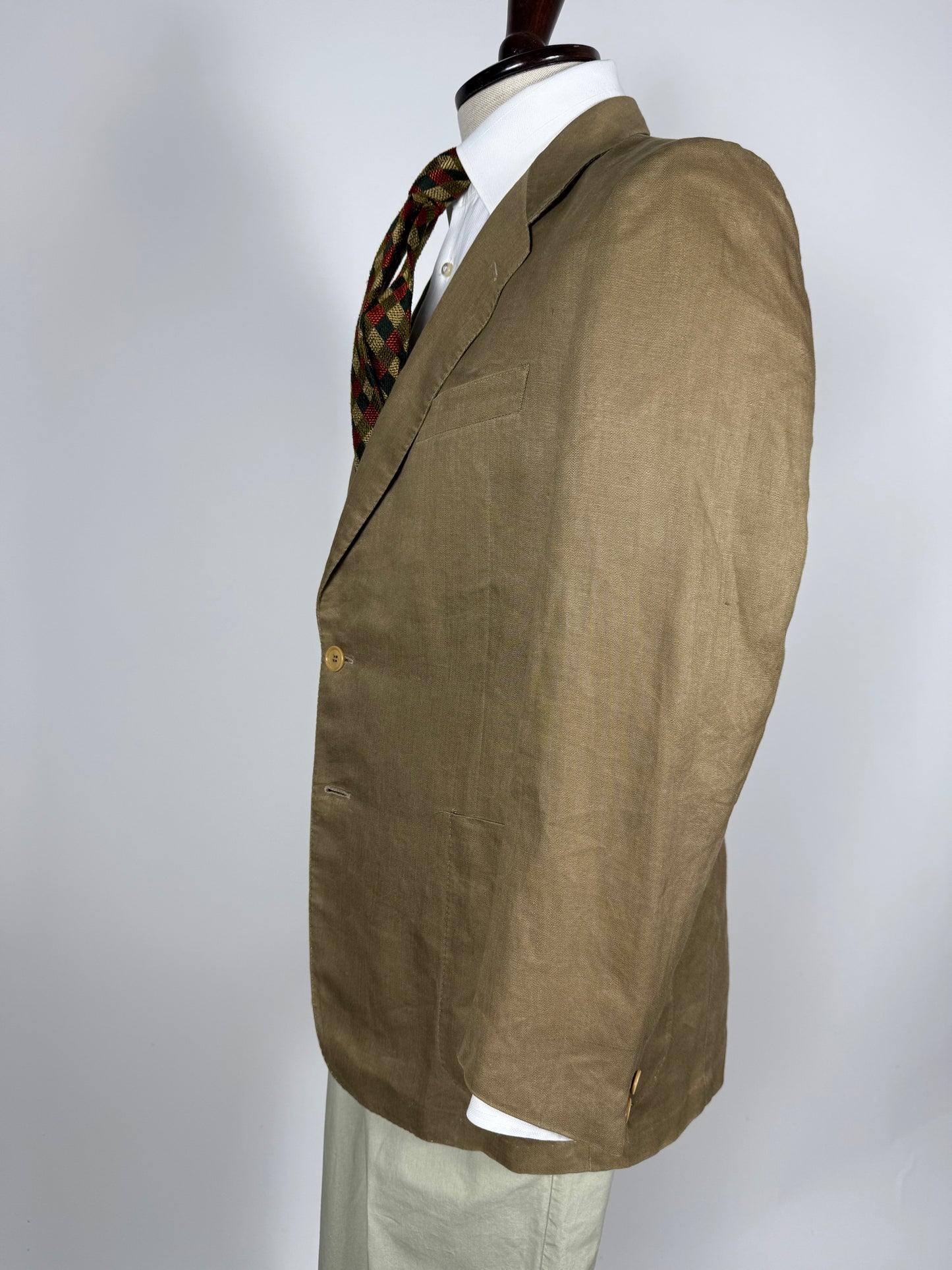 Giacca Corneliani anni '80 lino tabacco - tg. 48/50