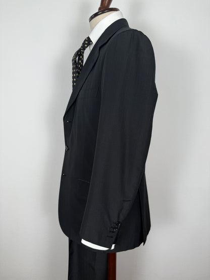 Completo Brioni estivo in seta e lana nero gessato - tg. 48