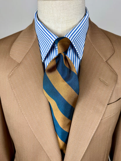 Cravatta Valentino righe blu e marrone