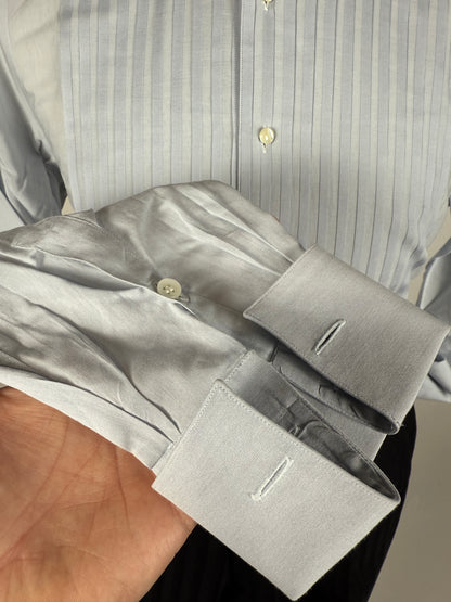 Camicia da smoking Dior Monsieur vintage azzurra - tg. S collo 40