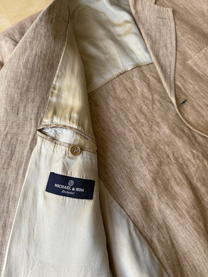 Giacca in puro lino color corda - tg. 52