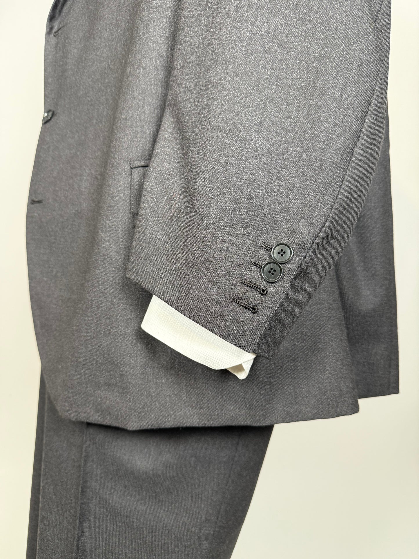 Completo sartoriale flanella inglese grigio antracite - tg. 62 corta drop 0