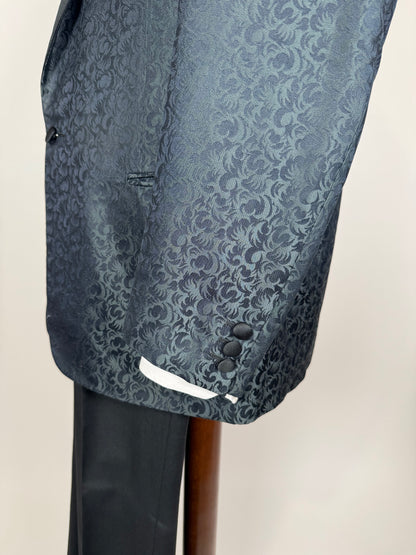 Giacca da smoking Pal Zileri anni '80 in seta shantung damascata - tg. 52