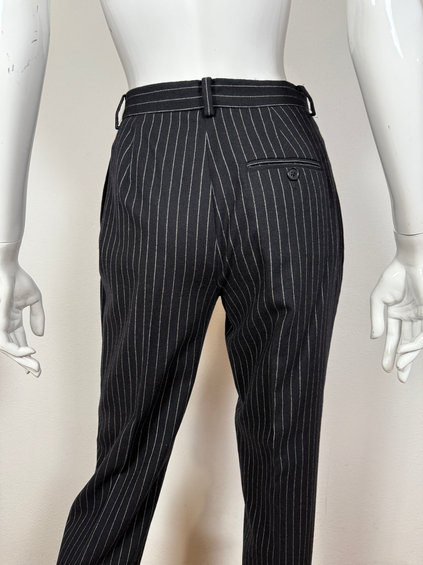 Tailleur Ralph Lauren gessato taglio maschile in lana e cashmere - tg. 40