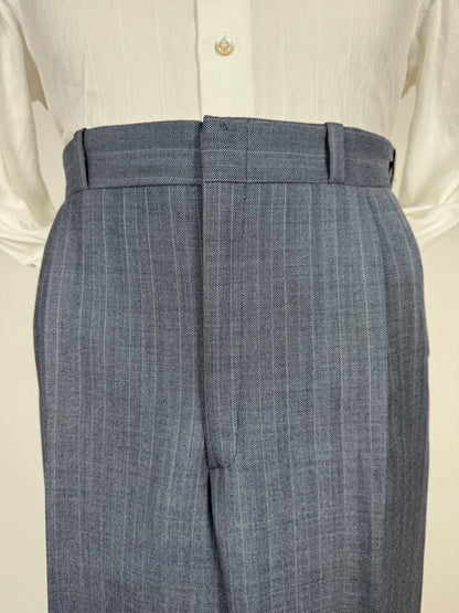 Completo sartoriale anni ‘60/'70 in grisaglia color carta da zucchero gessato - tg. 50/52