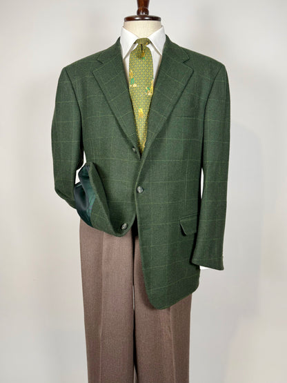 Giacca Cantarelli lana cammello e cashmere verde finestrato - tg. 56