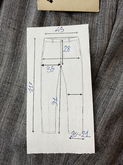 Pantaloni anni '80 grigio chiaro misto lana viscosa e seta (NOS) - tg. 50