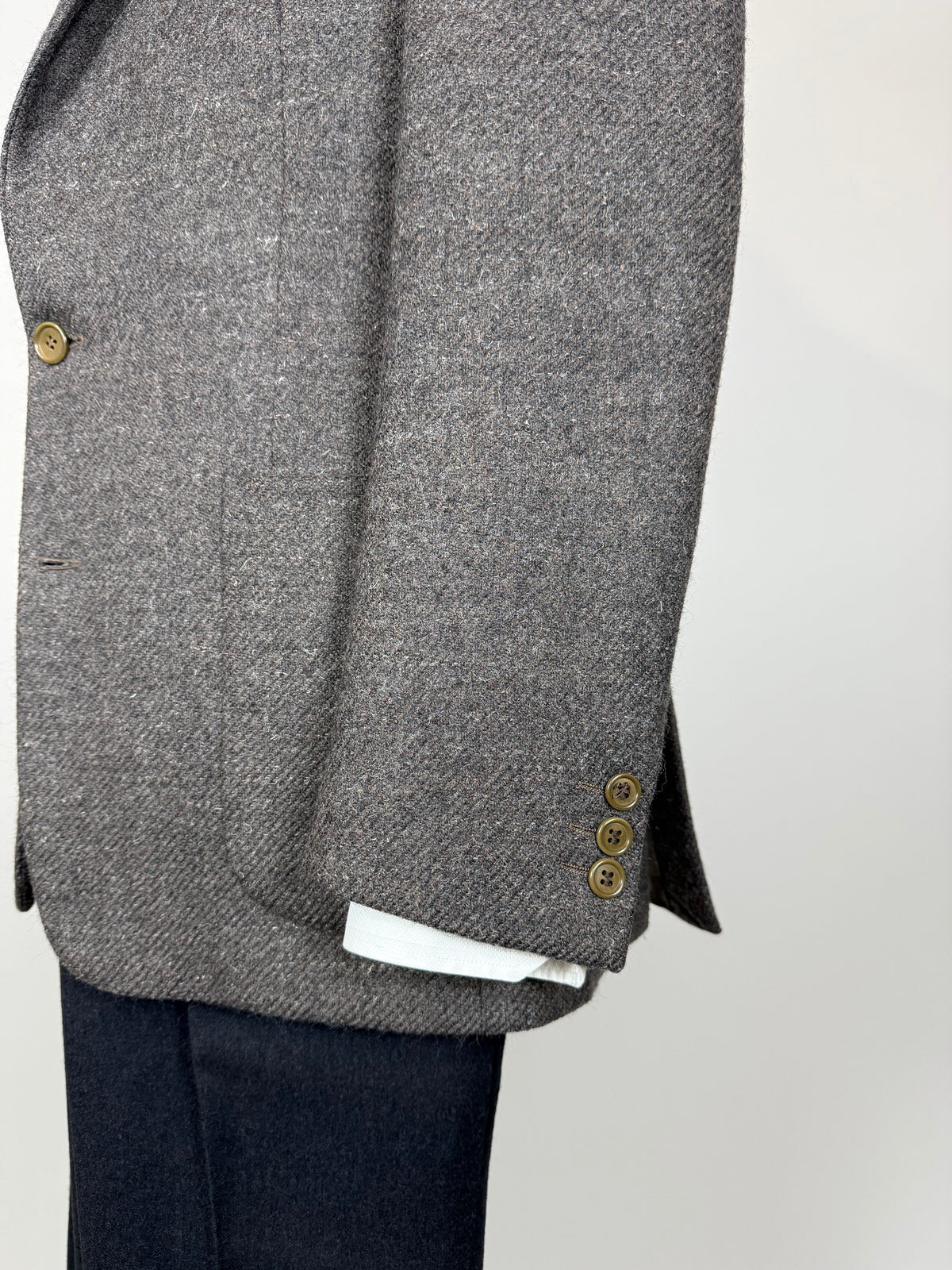 Giacca Corneliani anni '70/'80 tweed marrone tabacco - tg. 46/48