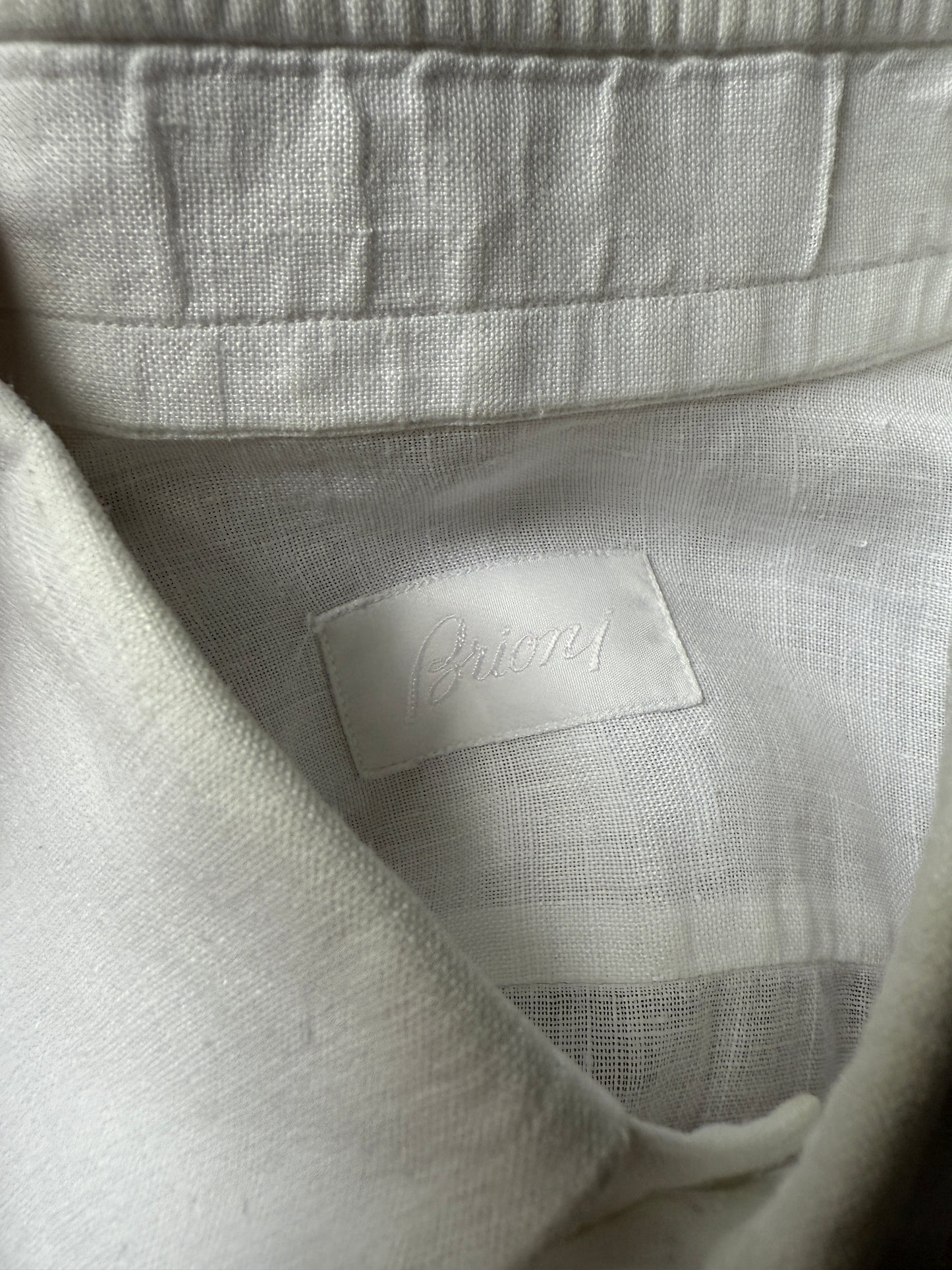 Camicia Brioni bianca in puro lino - L collo 41
