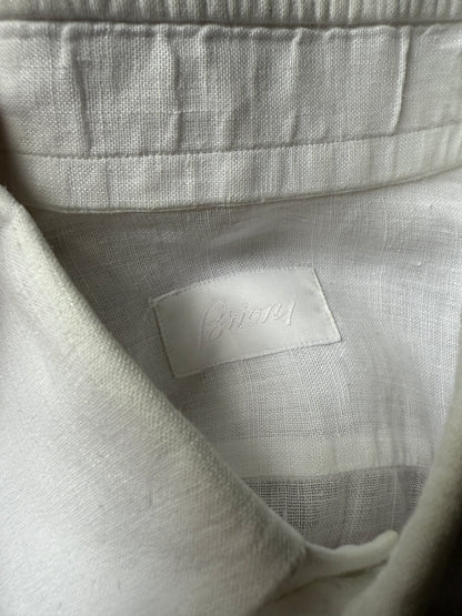 Camicia Brioni bianca in puro lino - L collo 41