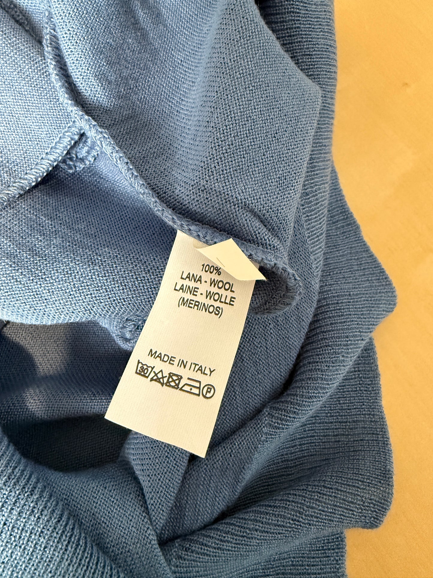 Gilet smanicato in pura lana merino blu cobalto (nuovo) - tg. XXL