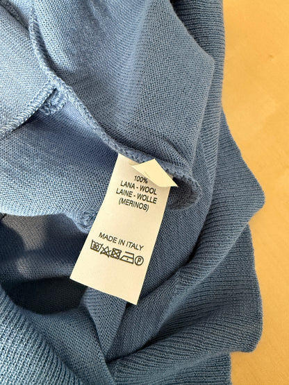 Gilet smanicato in pura lana merino blu cobalto (nuovo) - tg. XXL