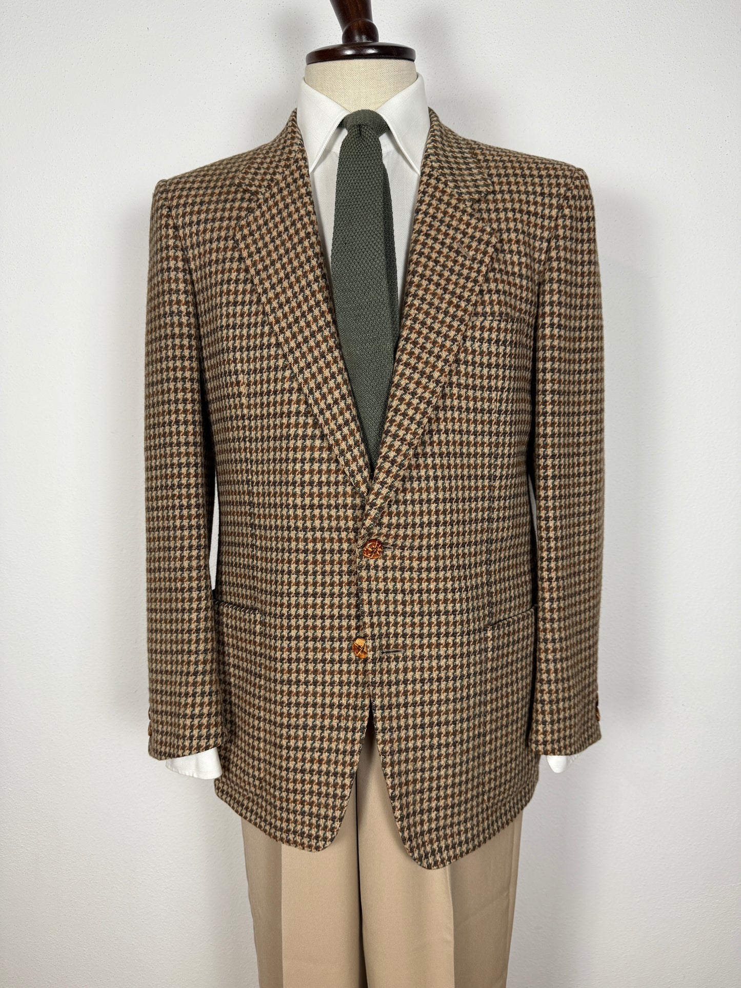 Giacca Yves Saint Laurent anni ‘70 in tweed pied-de-poule - tg. 48