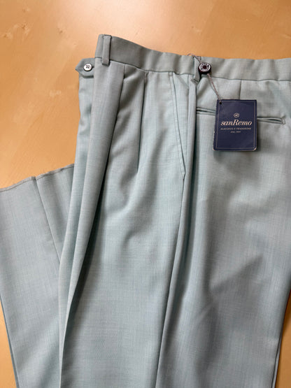 Pantaloni fresco lana turchese anni ‘80 (NOS) - tg. 50/52