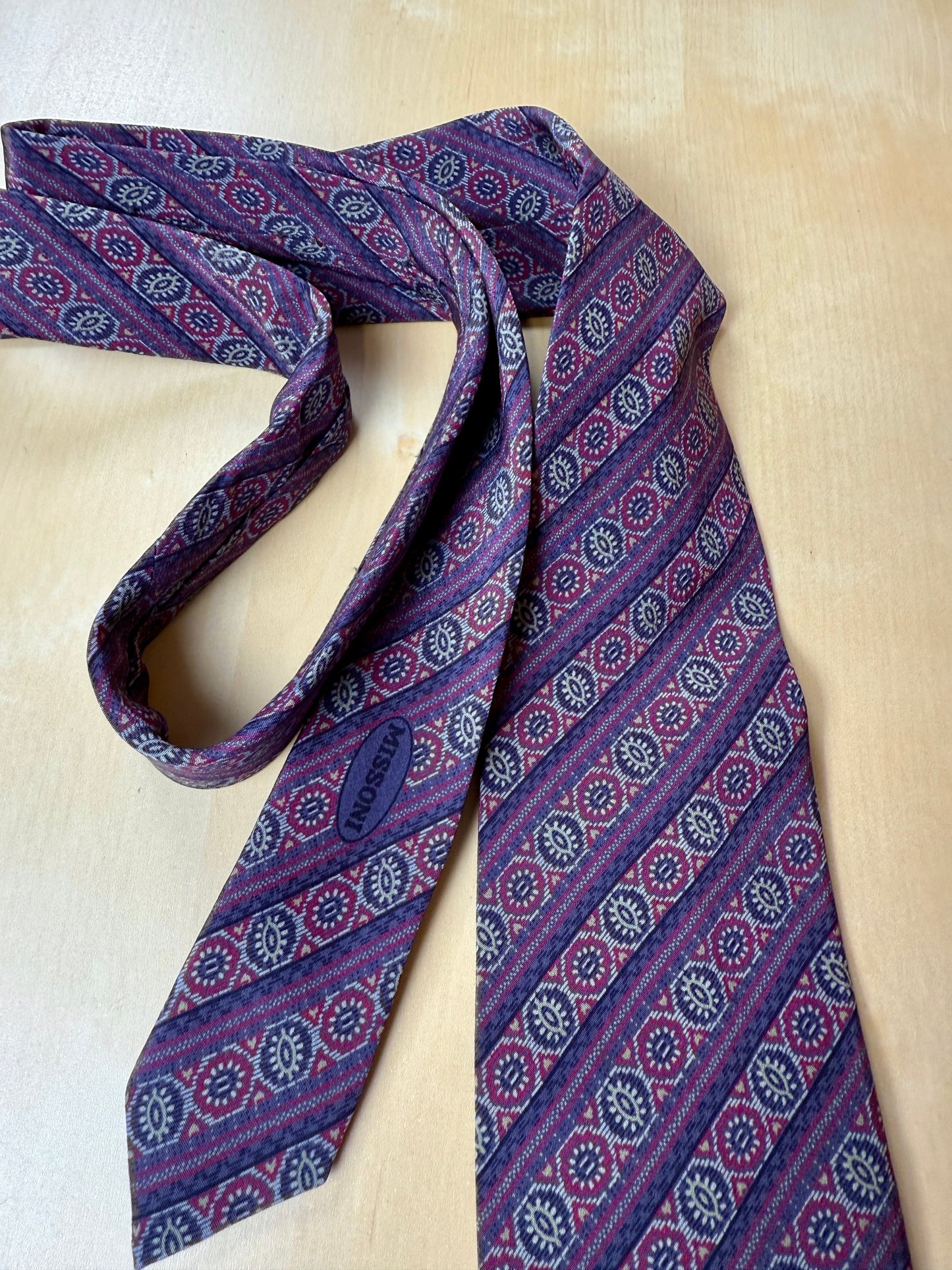 Cravatta Missoni geometrica viola lilla