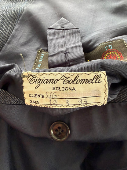 Completo sartoriale tessuto E. Zegna lana pettinata blu - tg. 54/56 drop basso