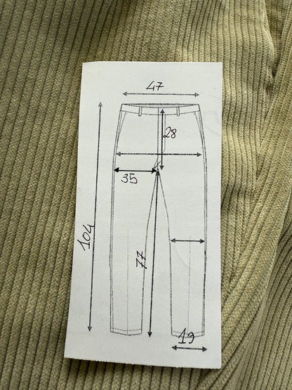 Pantaloni in velluto a coste panna/avorio - tg. 52