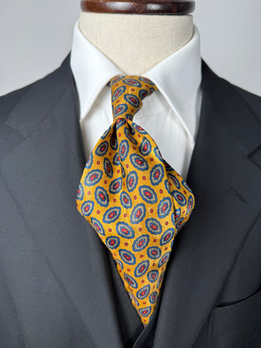 Cravatta Valentino jacquard fantasia giallo oro