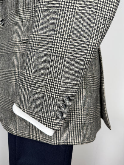 Giacca anni ‘70/‘80 in flanella principe di Galles scozzese - tg. 46
