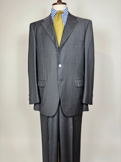 Completo Yves Saint Laurent anni ‘90 grigio gessato - tg. 54/56