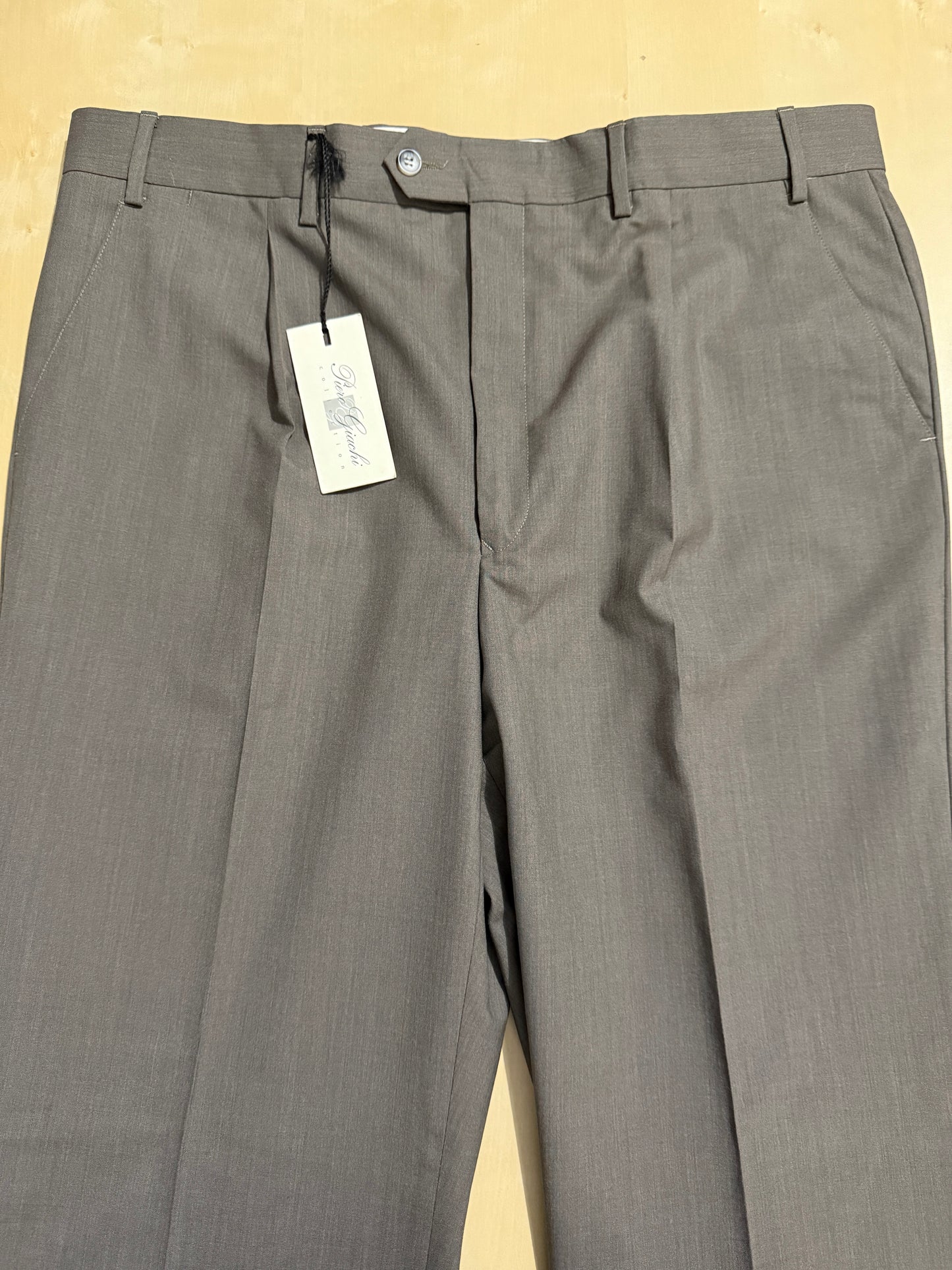 Pantalone anni ‘90 fresco lana marrone cacao (NOS) - tg. 56