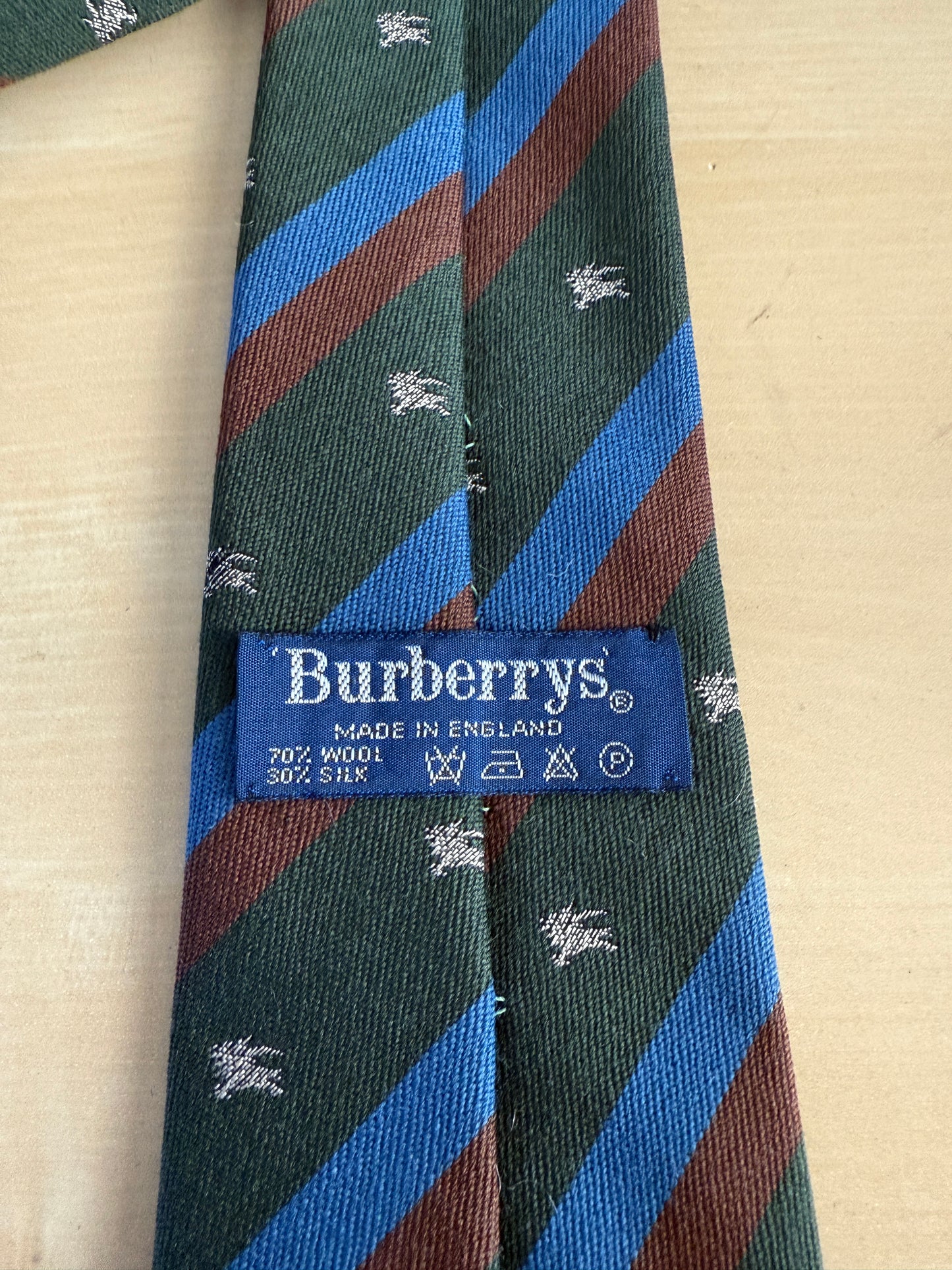 Cravatta Burberrys regimental lana e seta