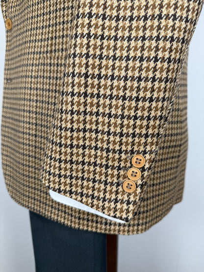 Giacca anni ‘80 in tessuto scozzese lana e cashmere pied-de-poule - tg. 48/50