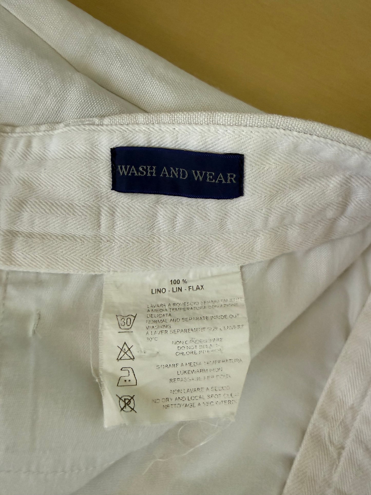 Pantaloni Incotex bianchi 100% lino - tg. 50